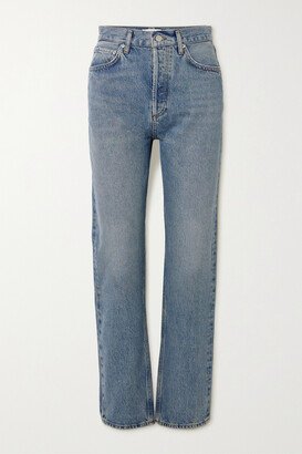 '90s Pinch Waist High-rise Straight-leg Organic Jeans - Light denim