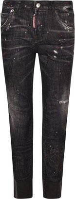 Logo Patch Straight Leg Jeans-BD