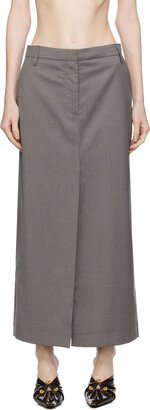 Gray Suiting Maxi Skirt