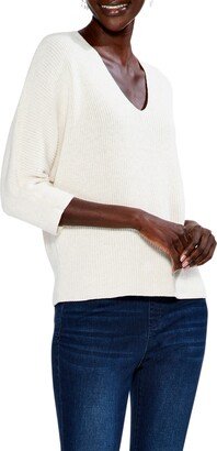 Shaker Stitch V-Neck Sweater