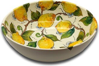 Large Ceramic Bowl - Italian Dinnerware Pasta Bowl Platter Serving Tray Hand Painted Tuscany Pottery Bowls Made in Italy Salad-AE