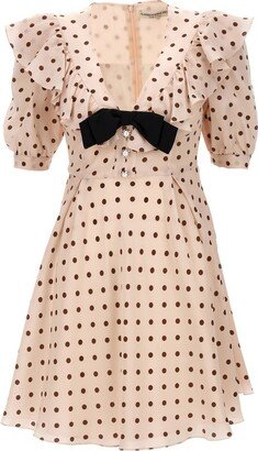 Polka-Dot Printed Flared Mini Dress