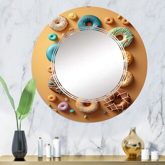 Designart 'Colorful Donuts Flatlay II' Printed Food Donuts Wall Mirror