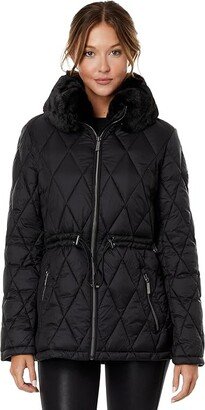 Diamond Quilt Puffer M426048C68 (Black) Women's Clothing