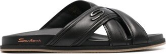 Crossover-Straps Leather Sandals