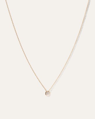 14K Gold Diamond Large Diamond Bezel Necklace