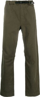 Slide-Buckle Straight-Leg Trousers