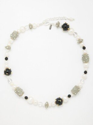 Peyton, Pearl, Onyx And Silver-plated Necklace