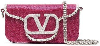 VLogo sequinned clutch bag