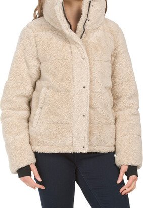 Faux Shearling Puffer Coat for Women