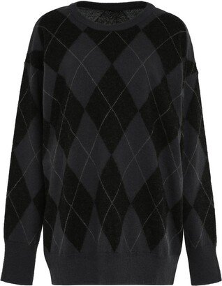 Crewneck Argyle Knitted Jumper