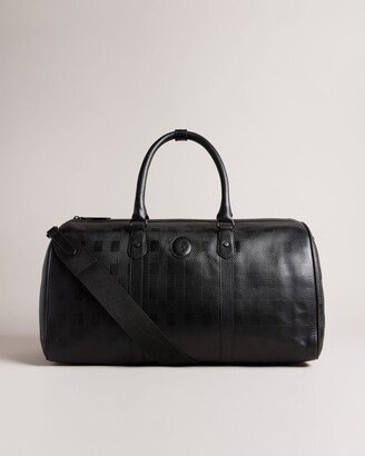 House Check Debossed Small Holdall in Black