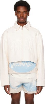 White Embossed Leather Jacket