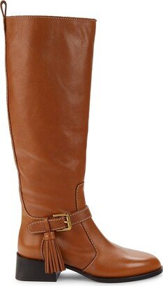 Lory Tassel Leather Knee High Boots