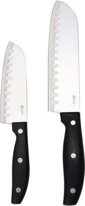 Granger 2 Piece Stainless Steel Santoku Knife Set with Black Handles