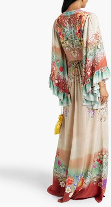 Ruffled floral-print silk crepe de chine maxi dress