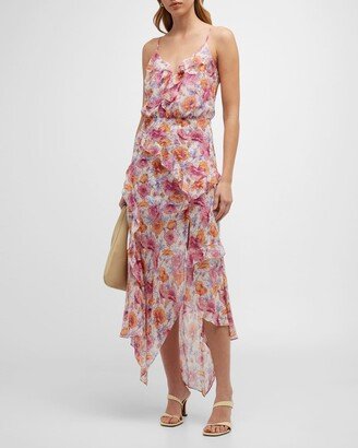 Avenel Floral Ruffle Midi Dress