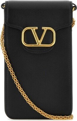 Logo Plaque Chained Phone Bag