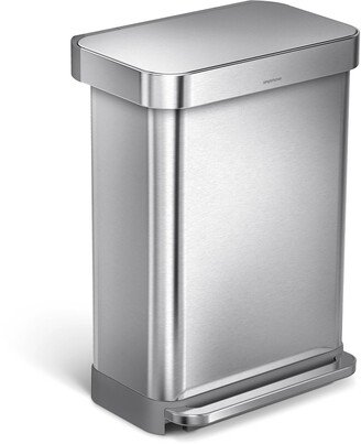 55L Brushed Stainless Steel Trash Can