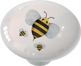 Bumble Bee & Babies Decorative Round Drawer Knob