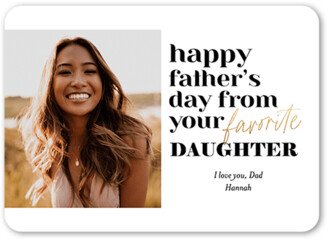 Father's Day Cards: Favorite Daughter Father's Day Card, White, 5X7, Matte, Signature Smooth Cardstock, Rounded