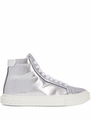 Ecoblabber metallic high-top sneakers