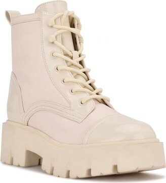 Obri 2 Womens Faux Leather Ankle Combat & Lace-up Boots