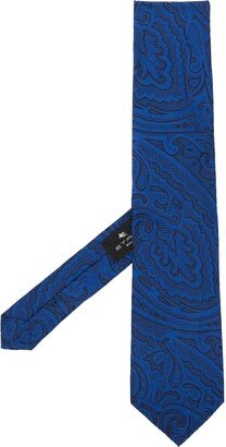 Patterned-Jacquard Silk Tie-AA