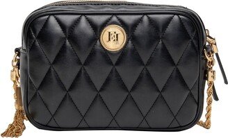 Logo Plaque Quilted Crossbody Bag-AF