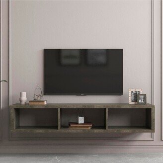 Simplie Fun Shallow Floating Tv Console, 60, Grey