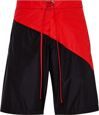 Two-Tone Drawstring Swim Shorts