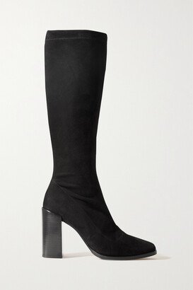 Paz Stretch-suede Knee Boots - Black