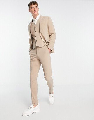 skinny suit pants in dark stone