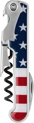 American Flag Stainless Steel Corkscrew by , Multicolor