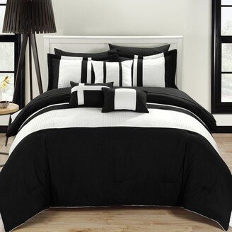 Chic Home Design Figaro Black King 10-piece Bed-In-A-Bag Comforter Set