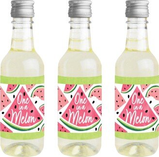 Big Dot Of Happiness Sweet Watermelon - Mini Wine Bottle Label Stickers Fruit Party Favor Gift 16 Ct