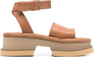 Leather Strap Platform Sandals