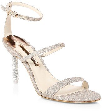 Rosalind Embellished-Heel Glitter Sandals