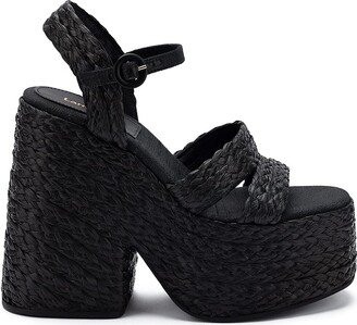 Carmen 145MM Platform Raffia Sandals