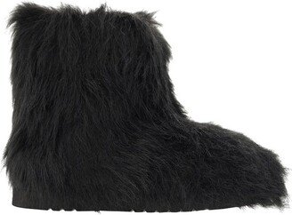 Faux-Fur Round-Toe Ankle Boots