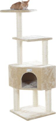 GleePet 48-Inch Real Wood Cat Tree With Perch & Playhouse