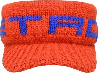 Logo Intarsia-Knitted Curved Peak Visor