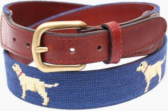 Yellow Lab Needlepoint Belt