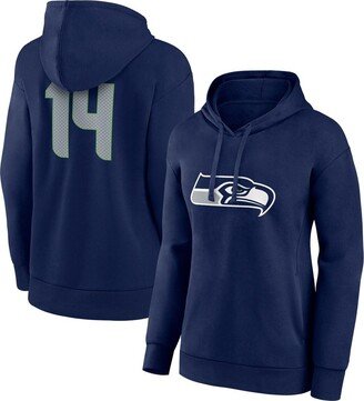 Women's Branded Dk Metcalf Navy Seattle Seahawks Player Icon Name and Number V-Neck Pullover Hoodie