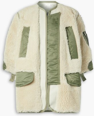 Felt and shell-paneled shearling jacket