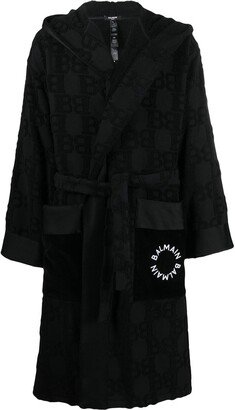 Logo-Print Hooded Robe-AB