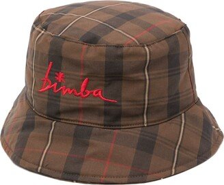 Bimba y Lola Logo-Embroidered Checked Bucket Hat