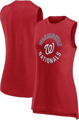 Women's Branded Heather Red Washington Nationals What Goes Around Tank Top