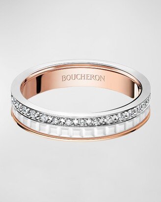 Quatre White Edition Ring in White Gold and Pink Gold, EU 53 / US 6.25