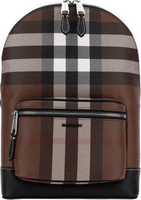 Exaggerated Checked Crossbody Backpack